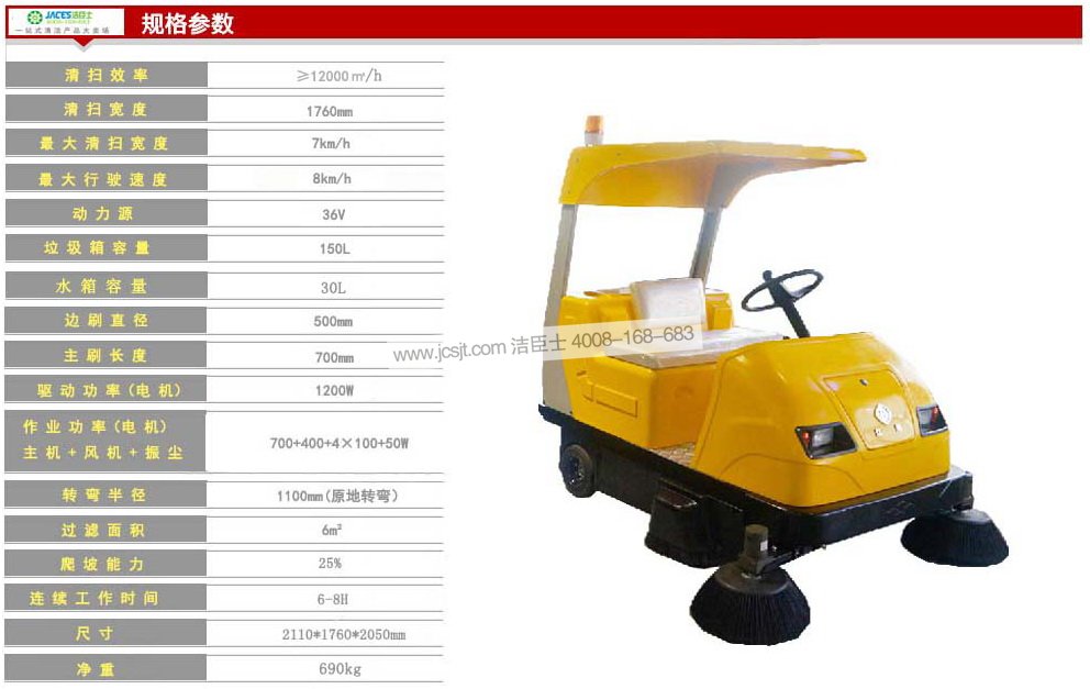 電動(dòng)駕駛式掃地車(chē)，科能KN-1760A駕駛式掃地車(chē)(圖14)