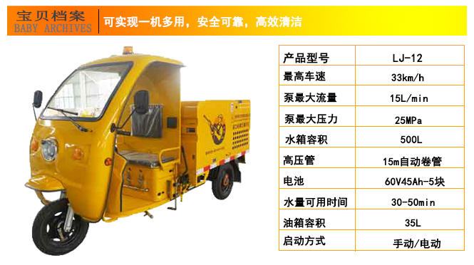 瀾潔車(chē)載高壓清洗機,LJ-12車(chē)載高壓清洗機