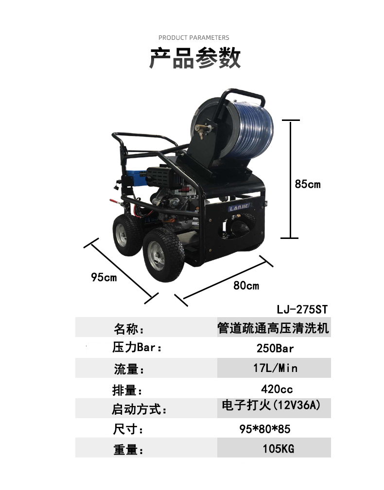工業(yè)管道疏通高壓清洗機